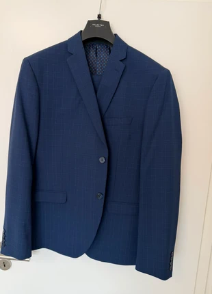 Isaac Dewhirst Anzug “Texture Suit Plus”, Gr. 58 – blau