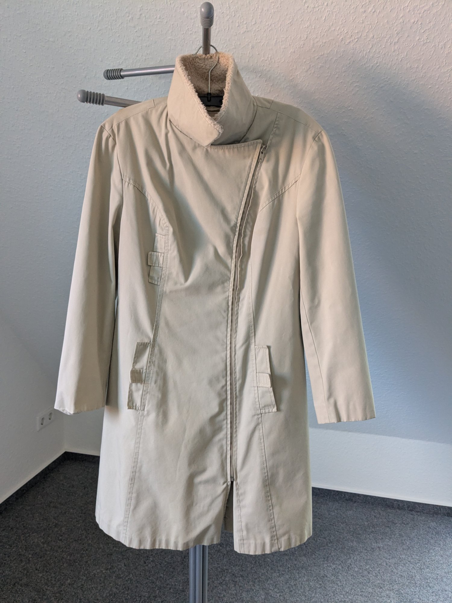 Vintage Damen Mantel mit Teddyfell-kragen Gr. 38
