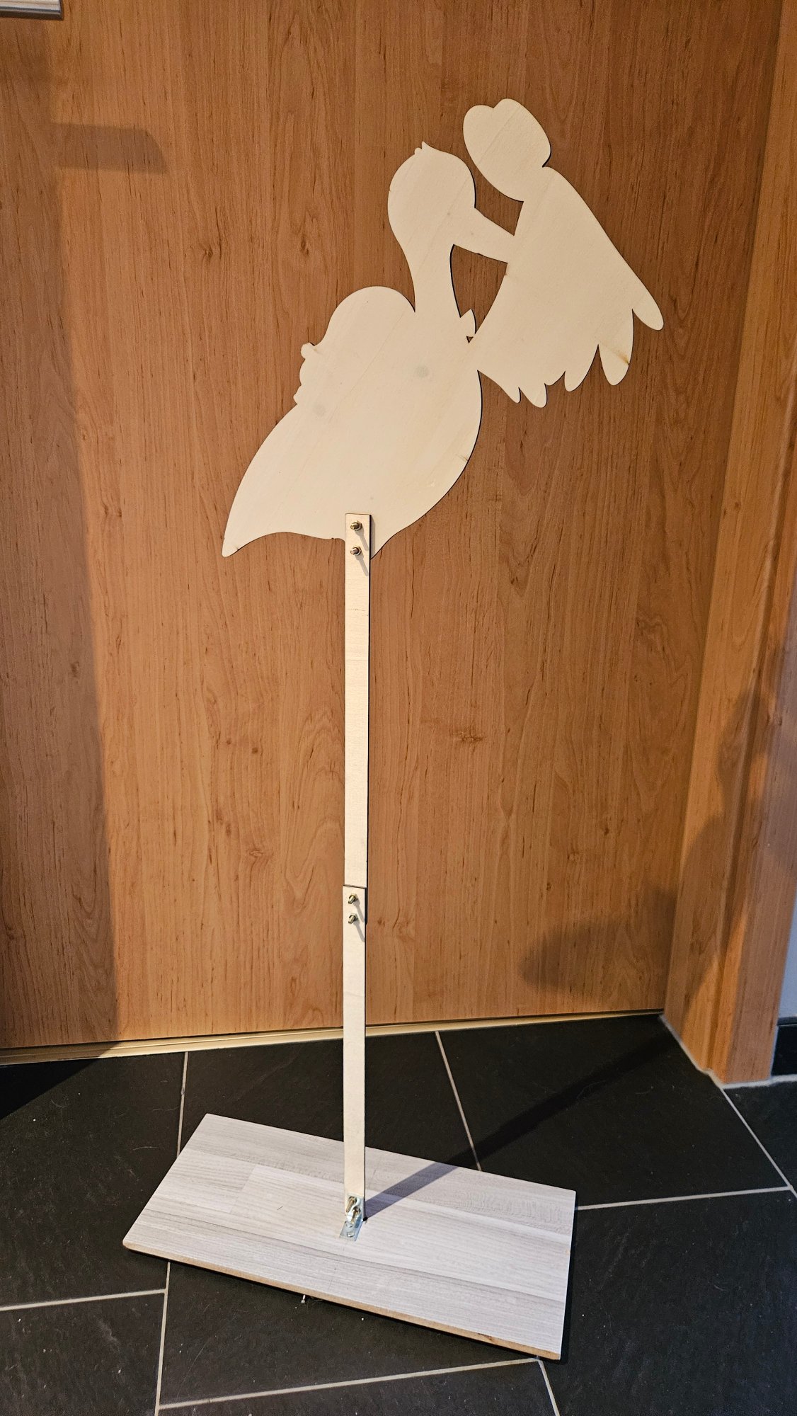 Storch Geburtsanzeige Schild Mädchen