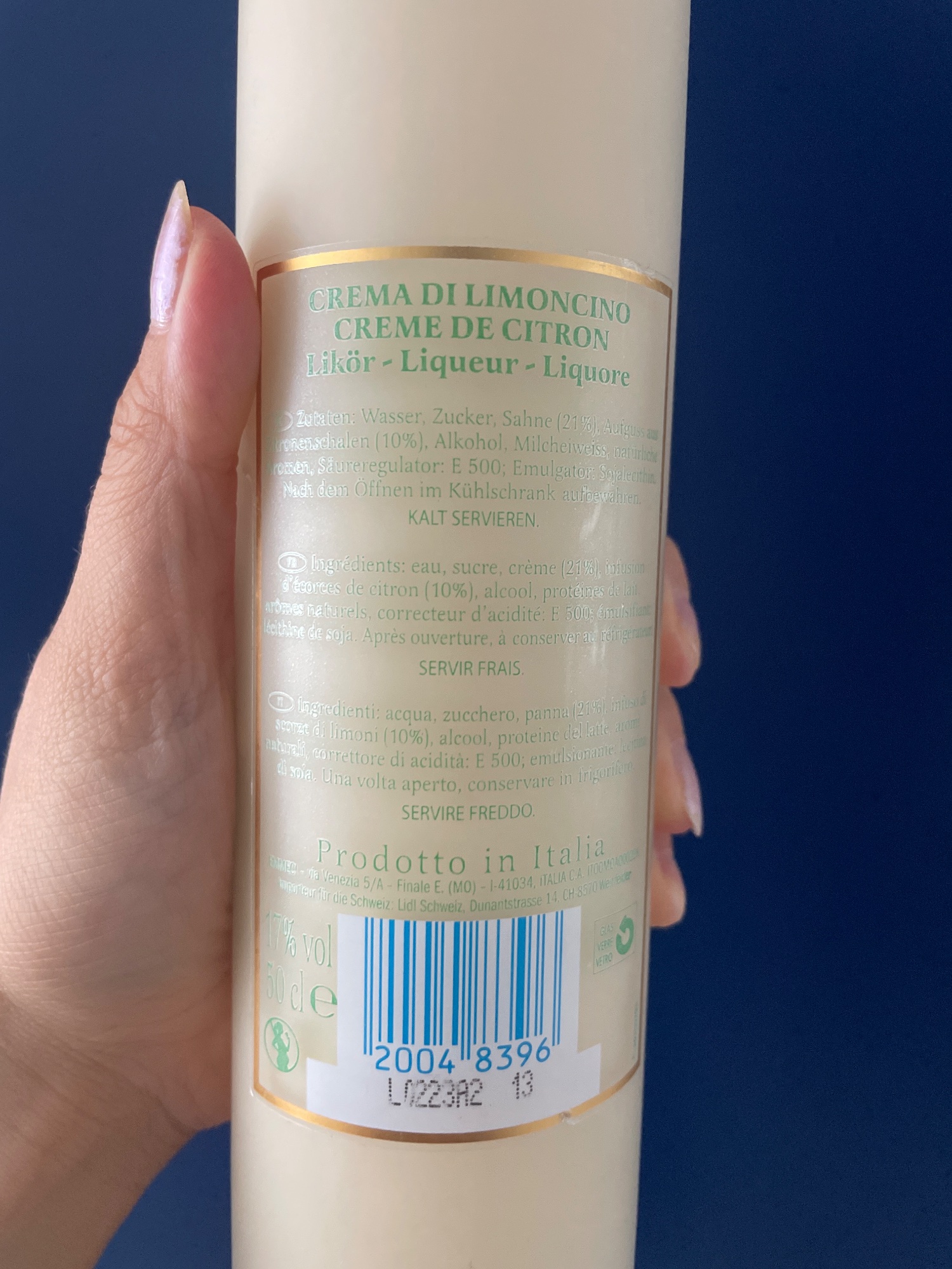Crema di Limoncino, Likör